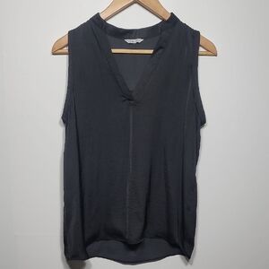 Naked Zebra Charcoal Sleeveless V-Neck Top